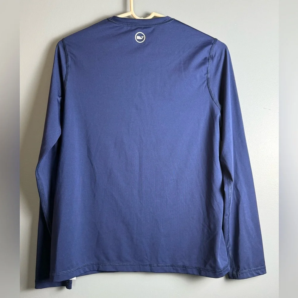 Vineyard Vines Performance Navy Rash Guard LS Poly Blend Whale Logo kidSz L (14) - Picture 2 of 8